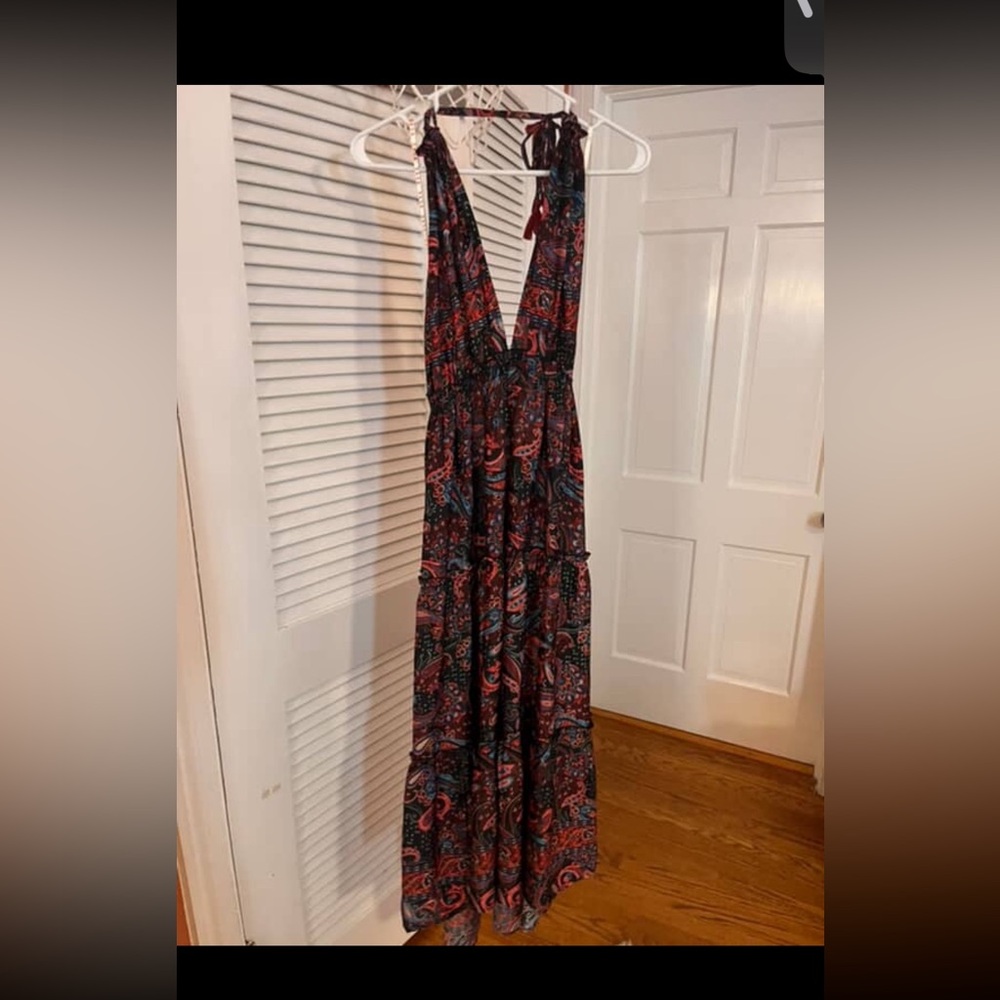 RAGA Vibrant Paisley Maxi Dress - Red and Blue